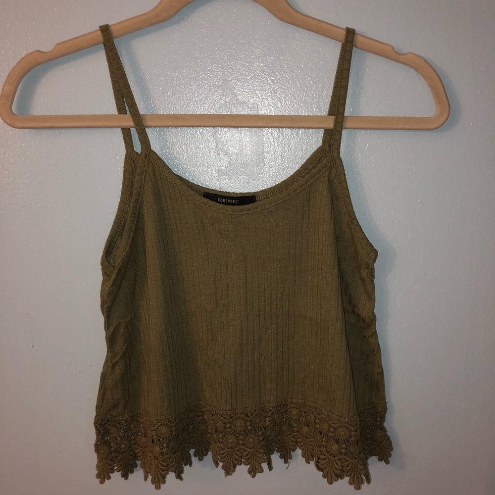 Forever 21 Green Cropped Tank